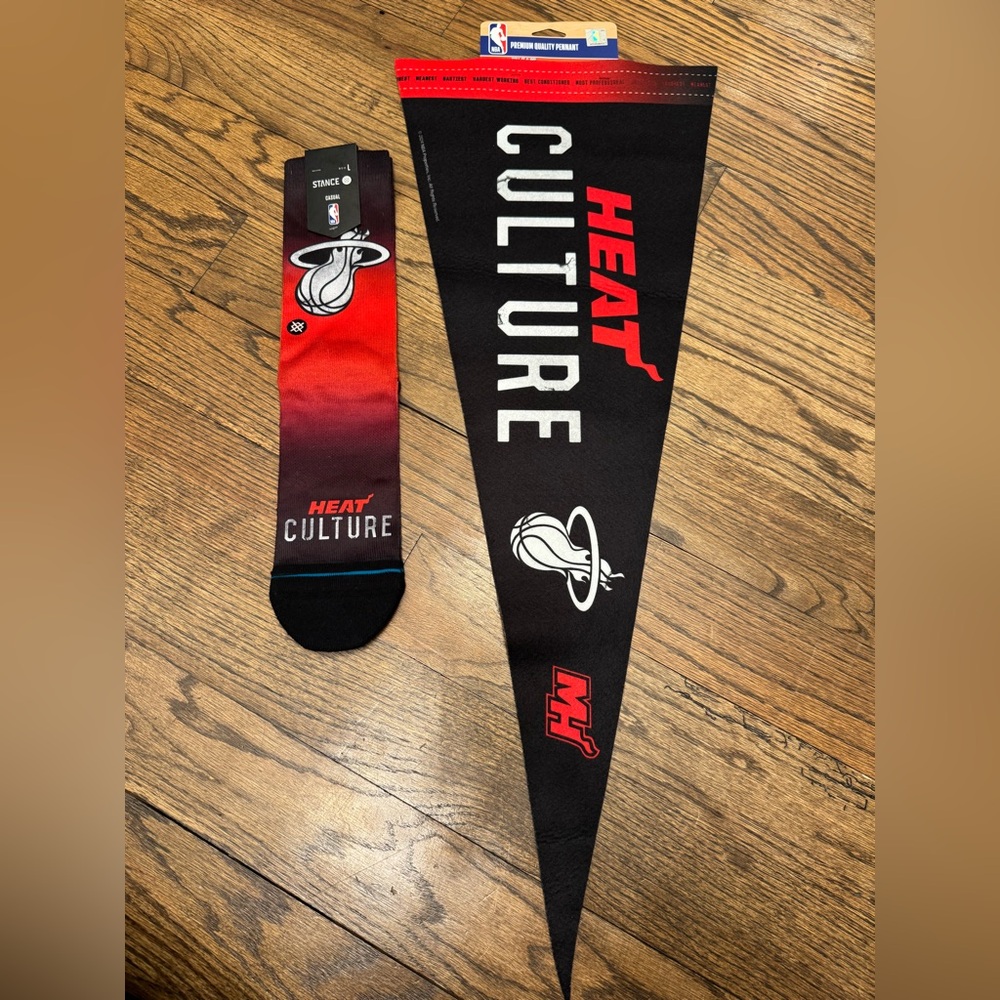 Miami Heat City Edition Pennant and Stance Socks, NWT